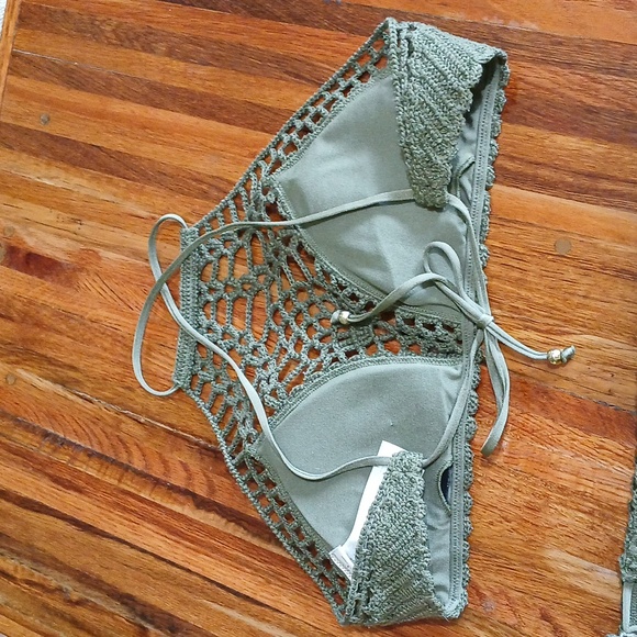 Abercrombie & Fitch Crochet Bikini Swimwear - Olive - M/L - Picture 3 of 8